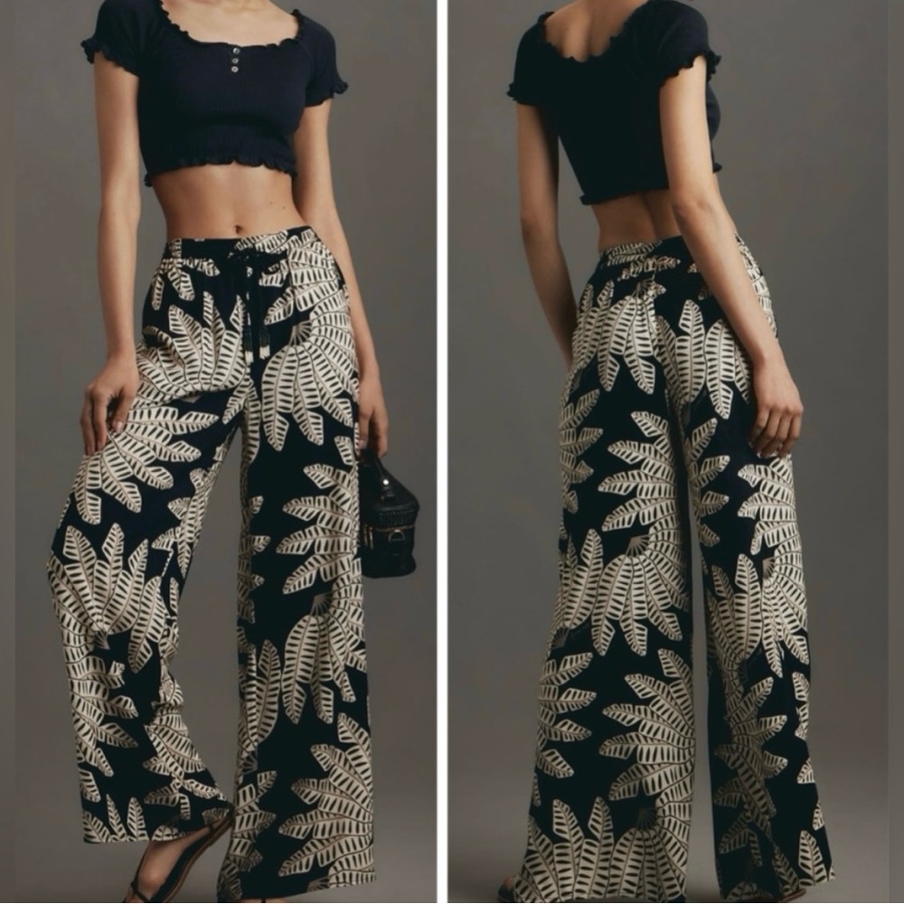 Farm Rio x Anthropologie Palm Pull-On Wide-Leg Pants
NWT Women’s size XL